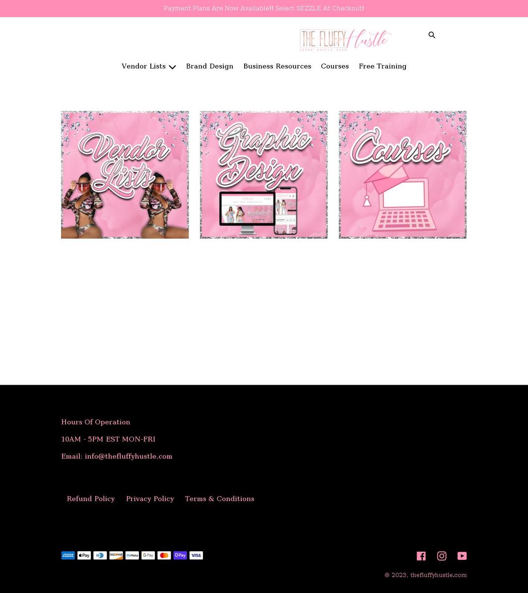 thefluffyhustle.com shopify website screenshot