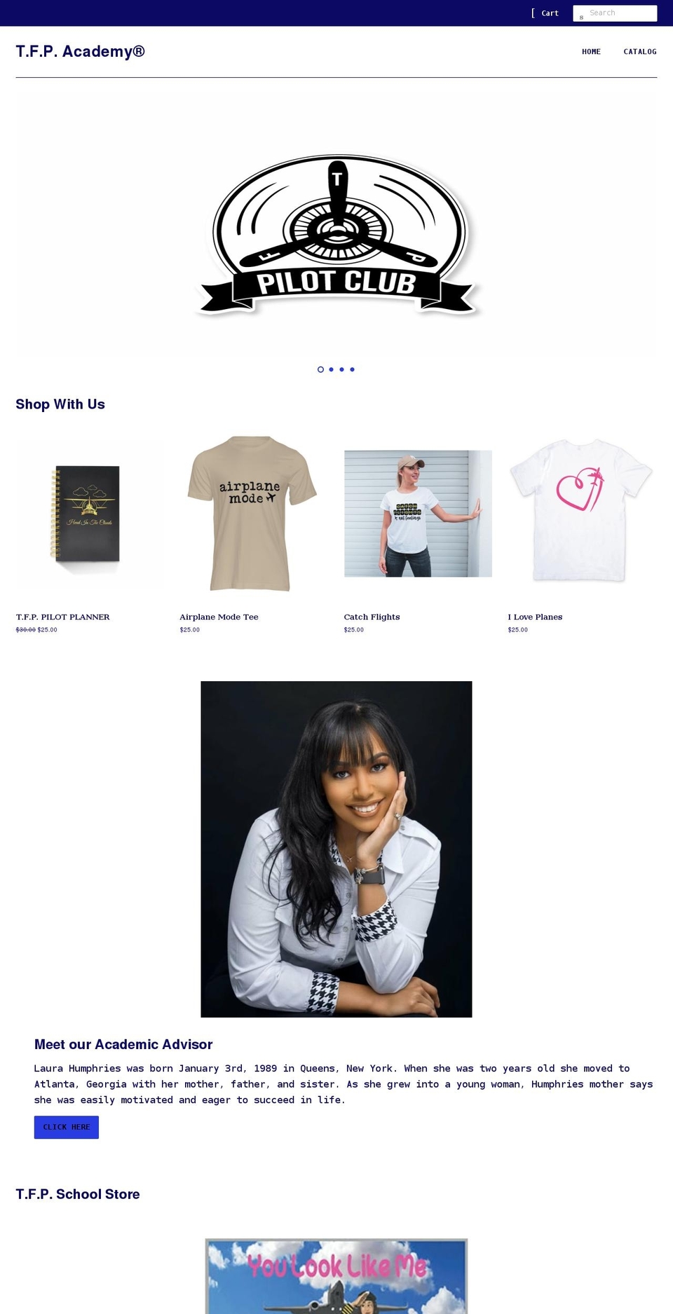 theflyingprincessacademy.com shopify website screenshot