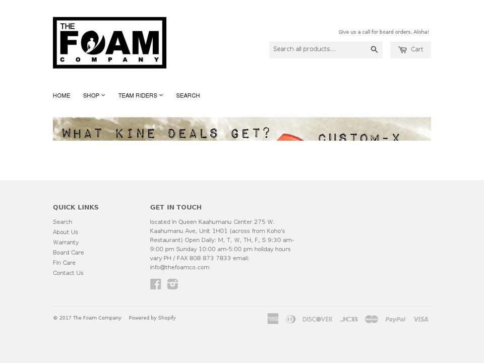 thefoamco.com shopify website screenshot
