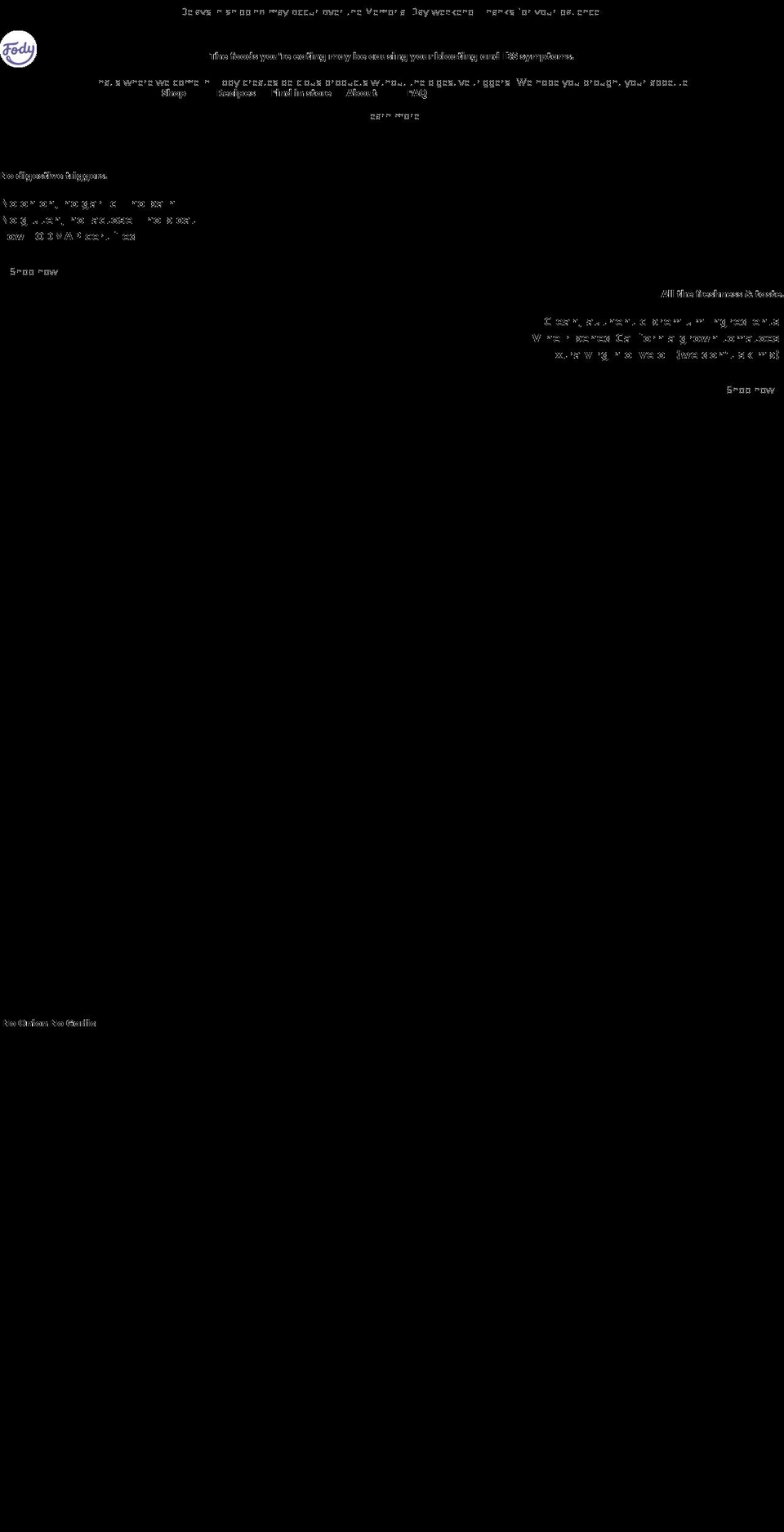 thefodyshop.com shopify website screenshot