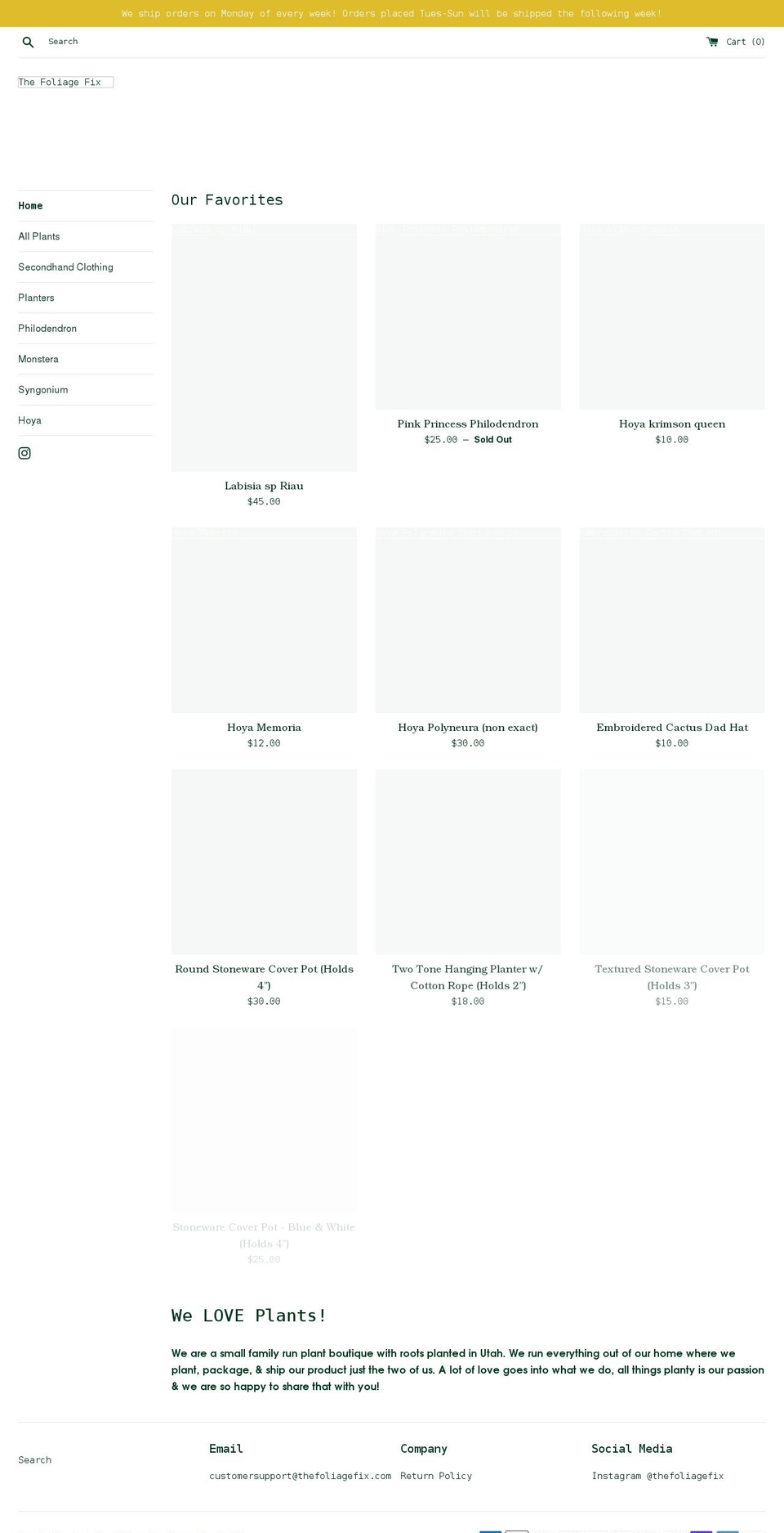 thefoliagefix.com shopify website screenshot