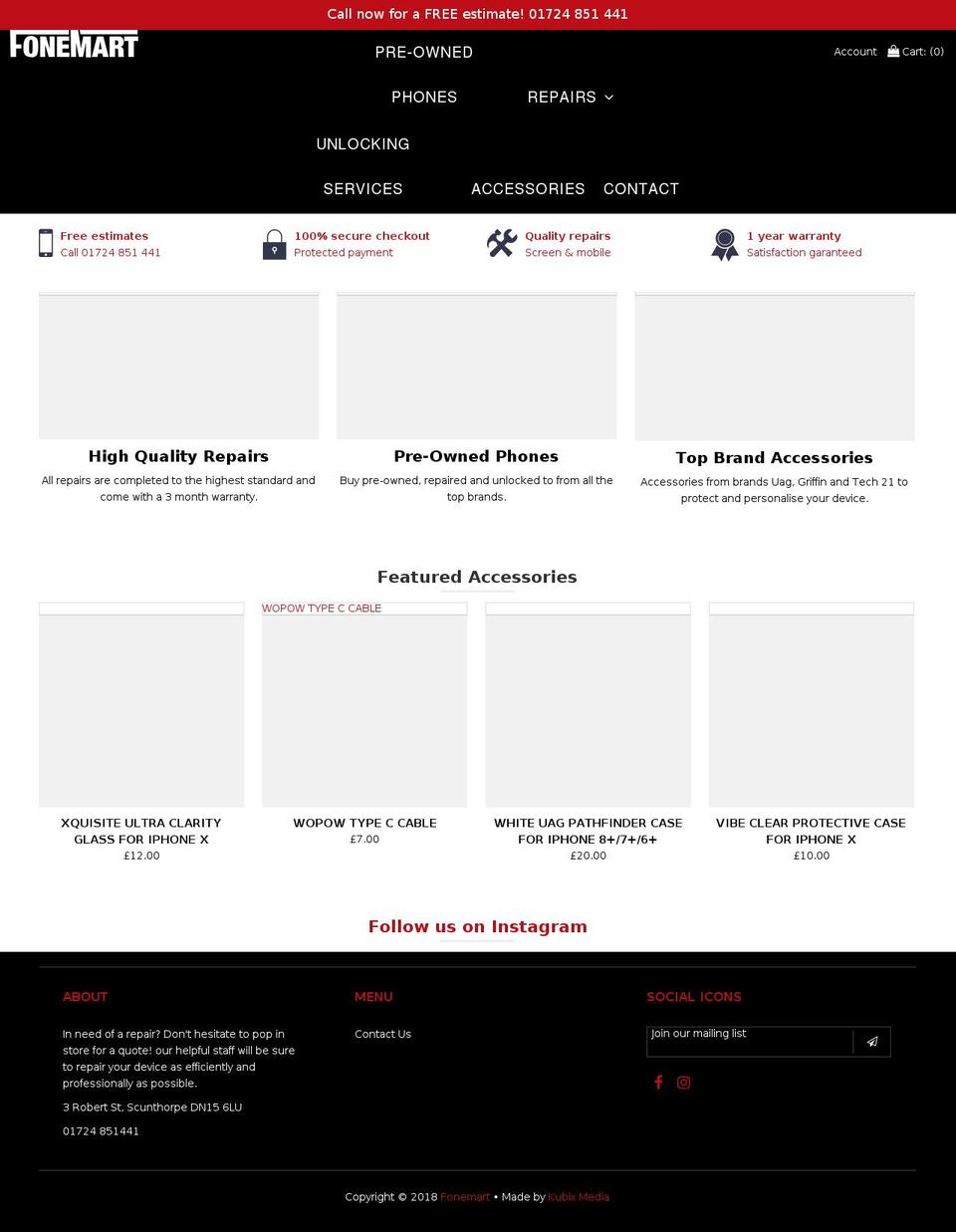 thefonemart.com — Shopify storefront screenshot