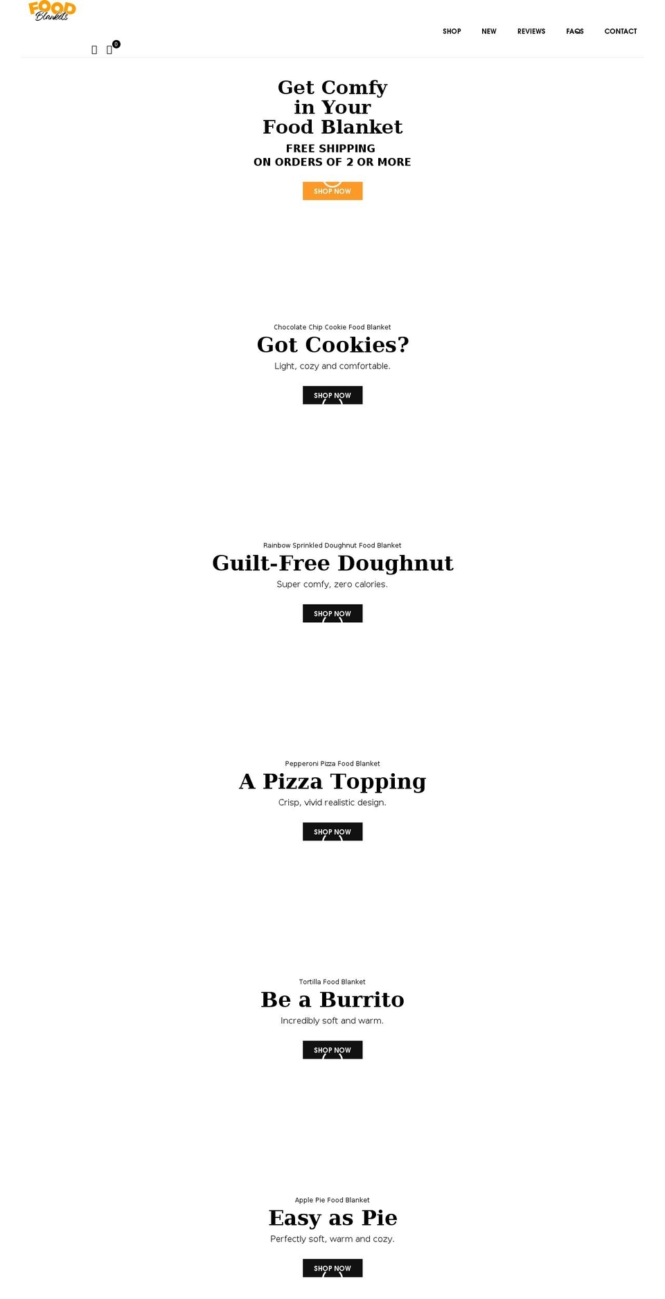 thefoodblankets.com shopify website screenshot