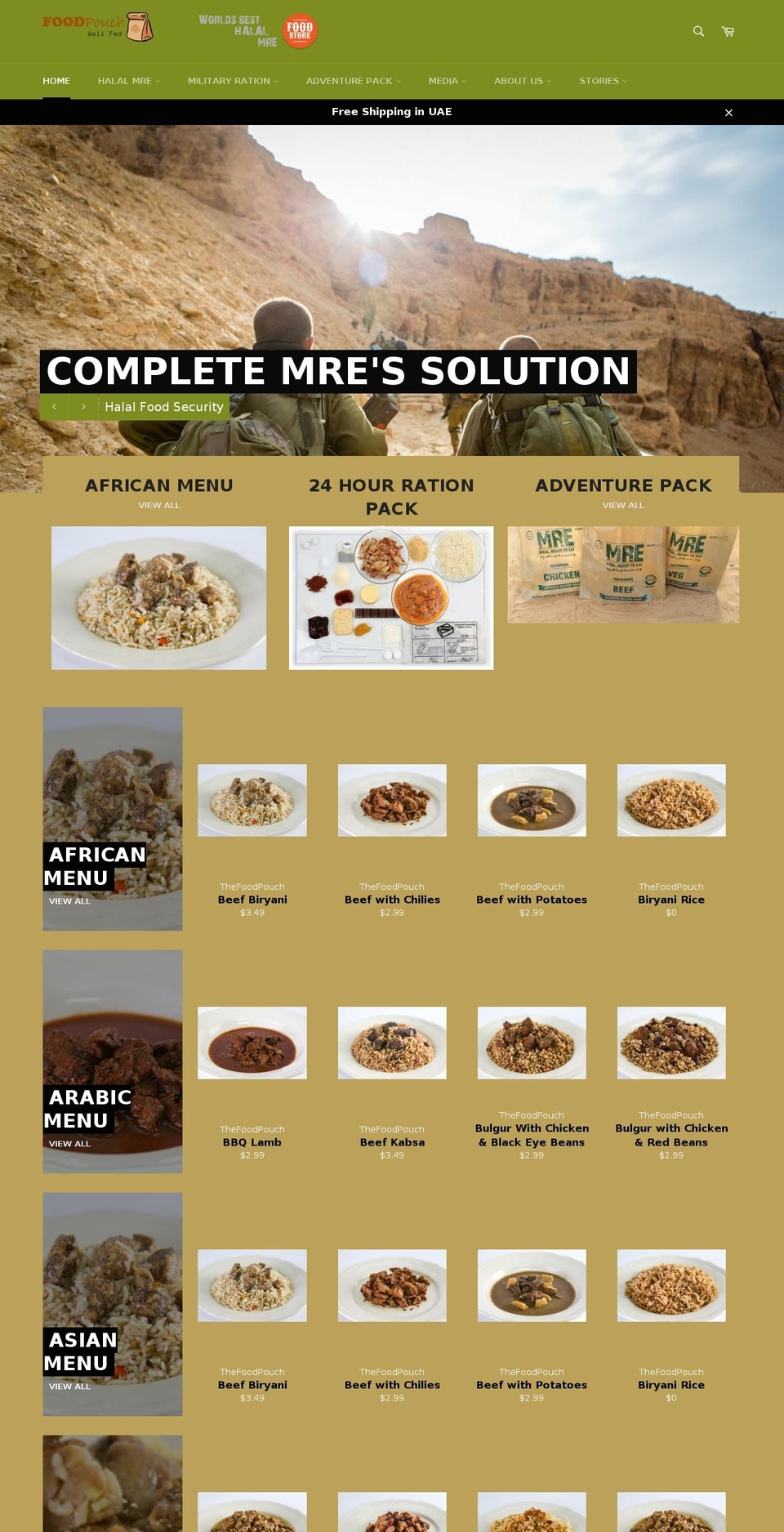 thefoodpouch.com shopify website screenshot