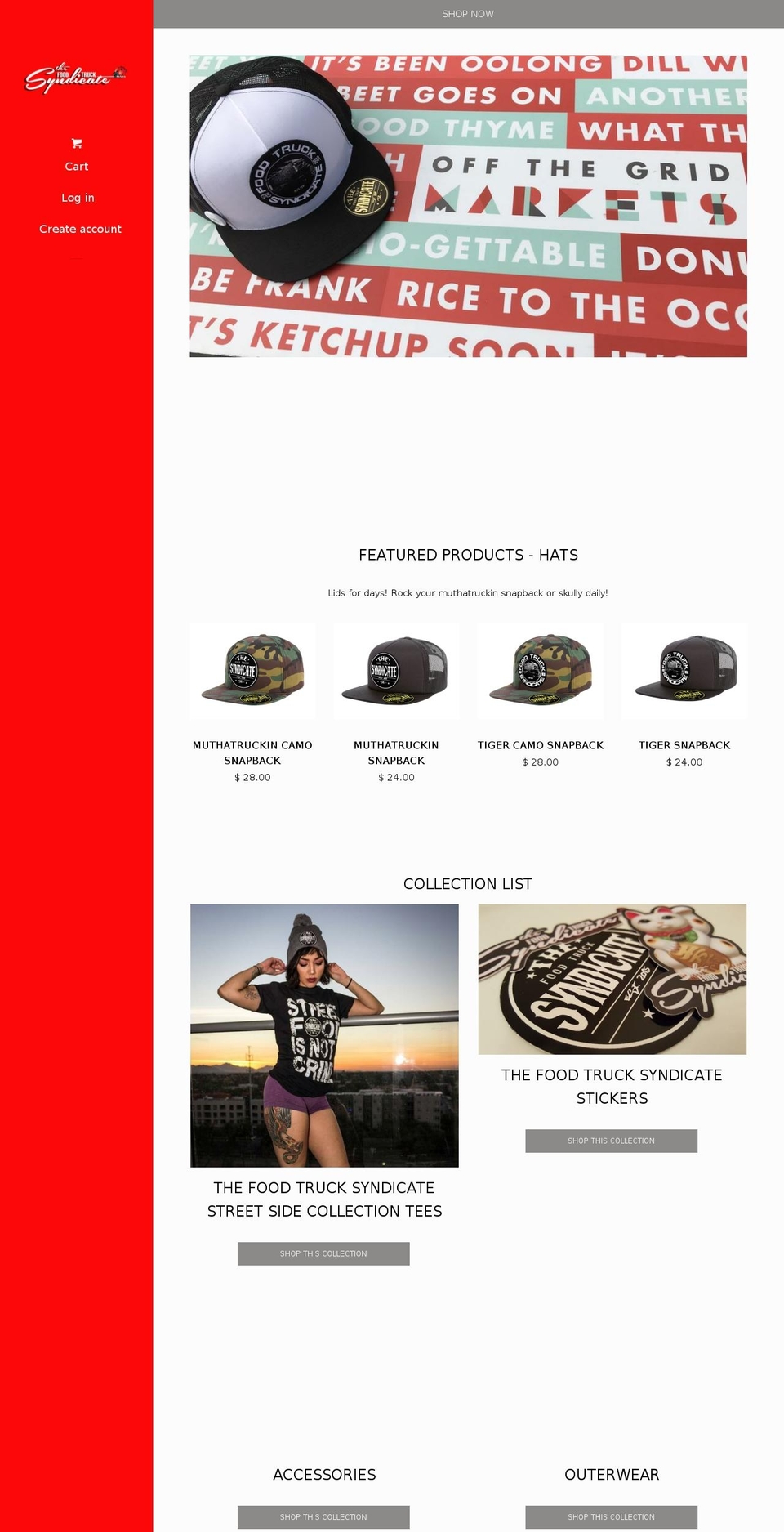thefoodtrucksyndicate.com — Shopify storefront screenshot