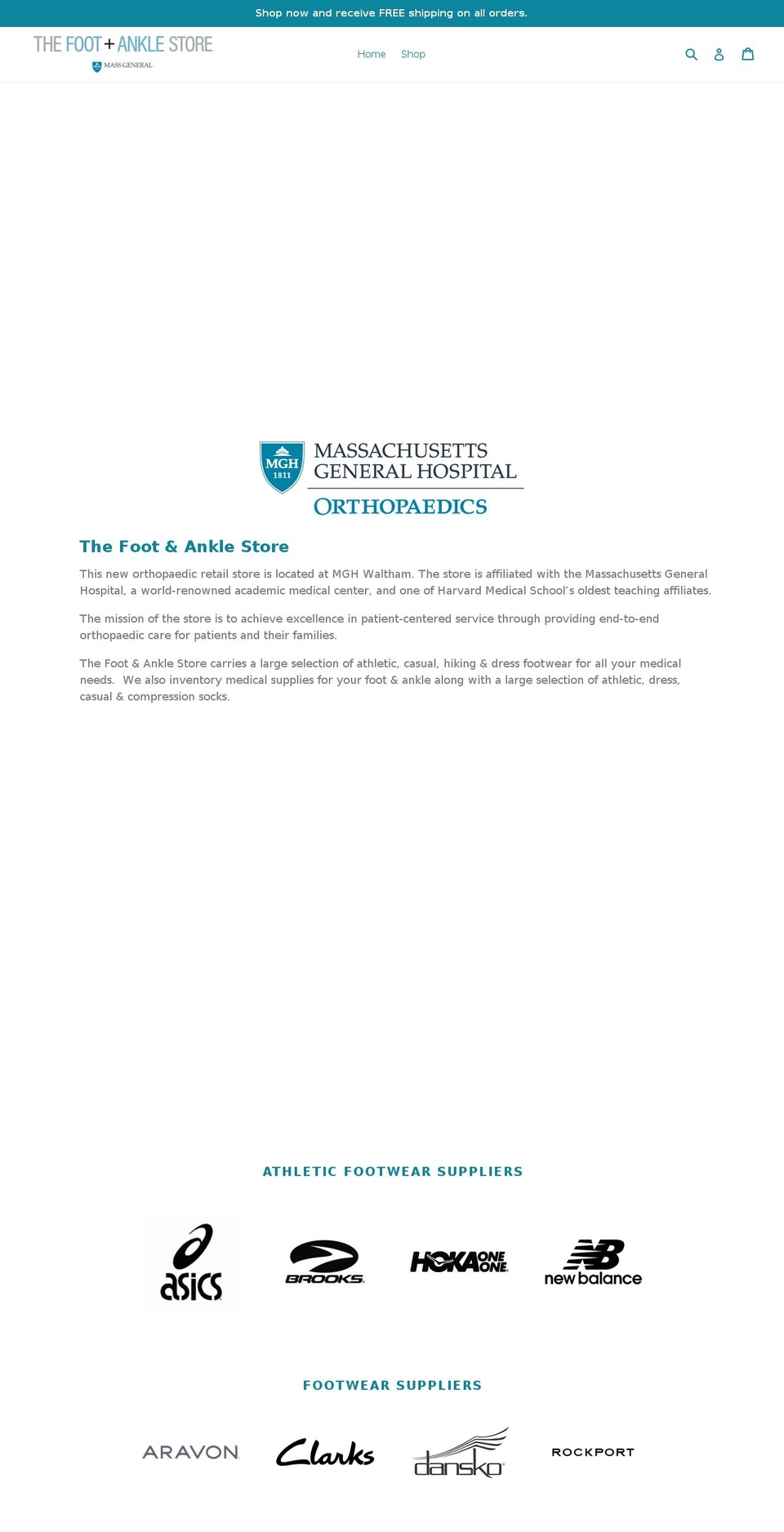 thefootandanklestore.org shopify website screenshot