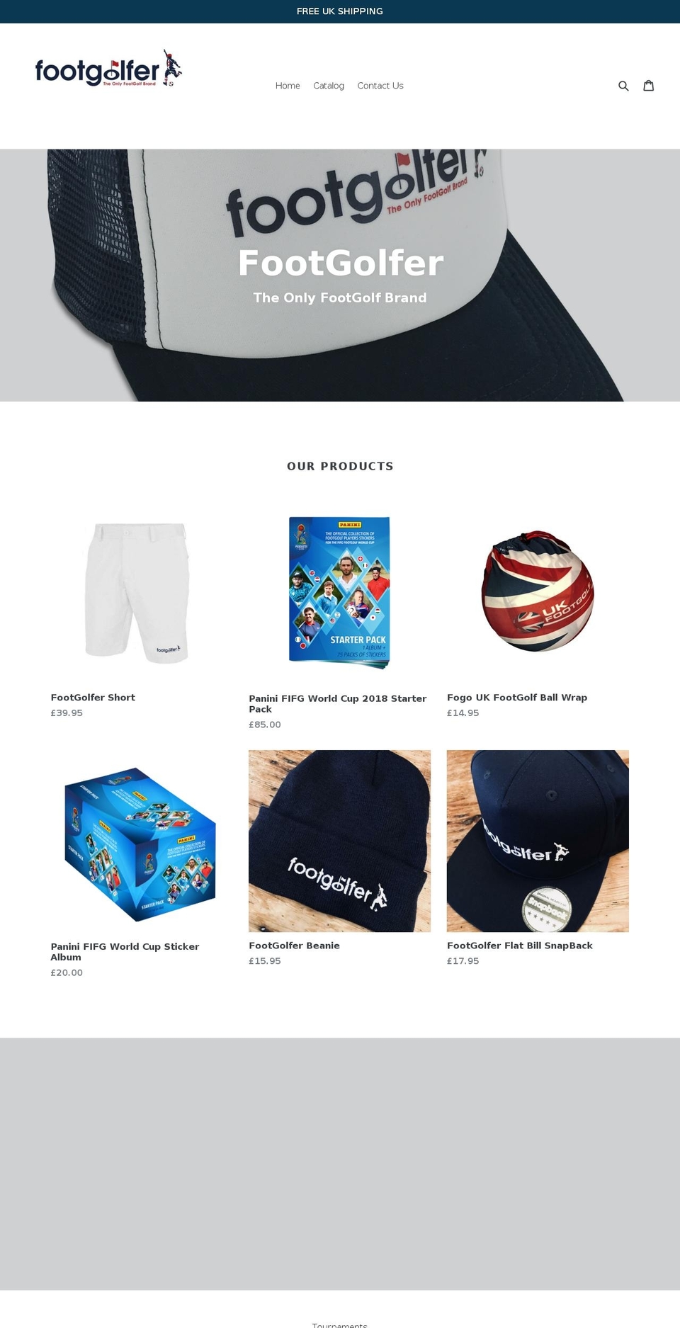 thefootgolfer.com shopify website screenshot