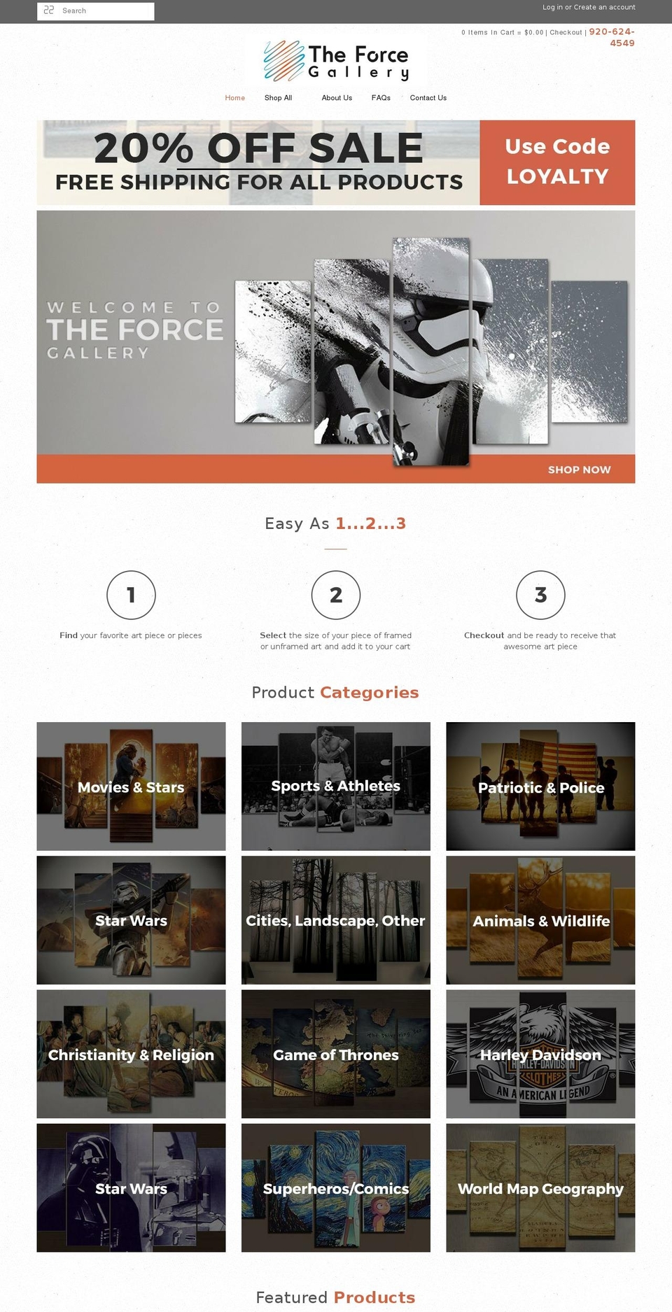theforcegallery.com shopify website screenshot