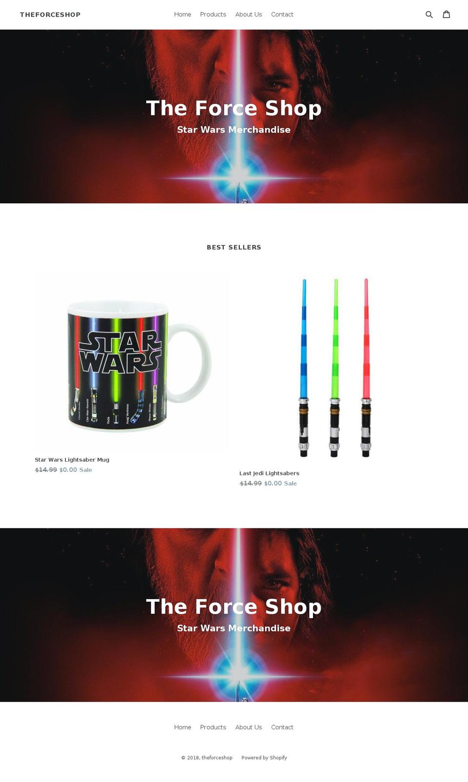 theforceshop.net shopify website screenshot