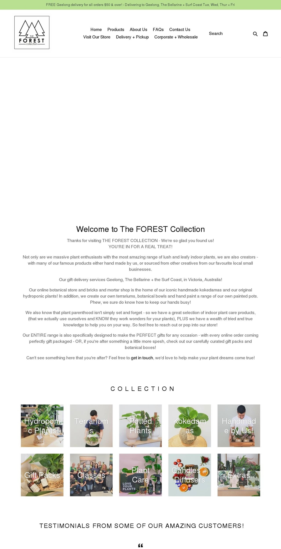 theforestcollection.com.au shopify website screenshot