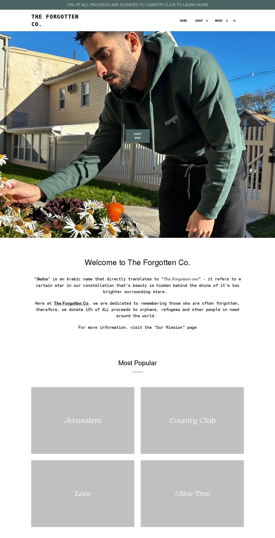 theforgottenco.com shopify website screenshot