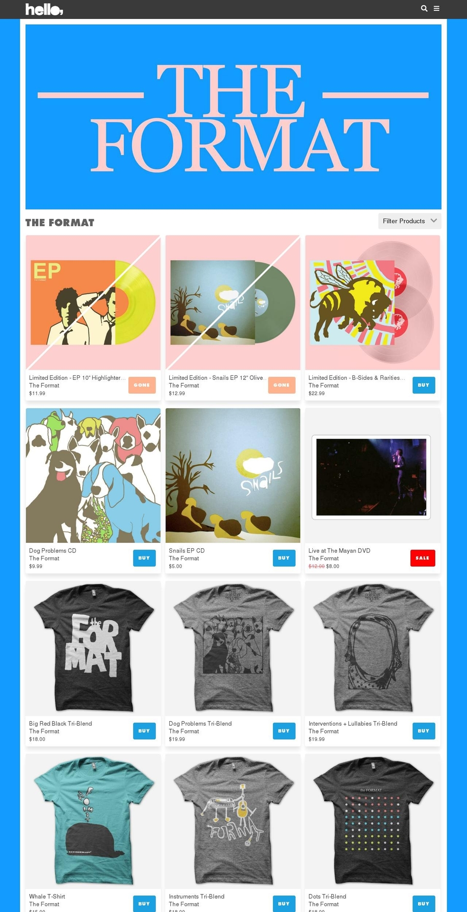 Hello Merch 2.0 REVISED 3-22-2016 Shopify theme site example theformatmerch.com