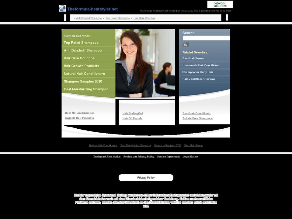 theformula-heatstyler.net shopify website screenshot