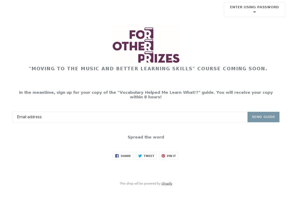 theforotherprizesstore.com shopify website screenshot