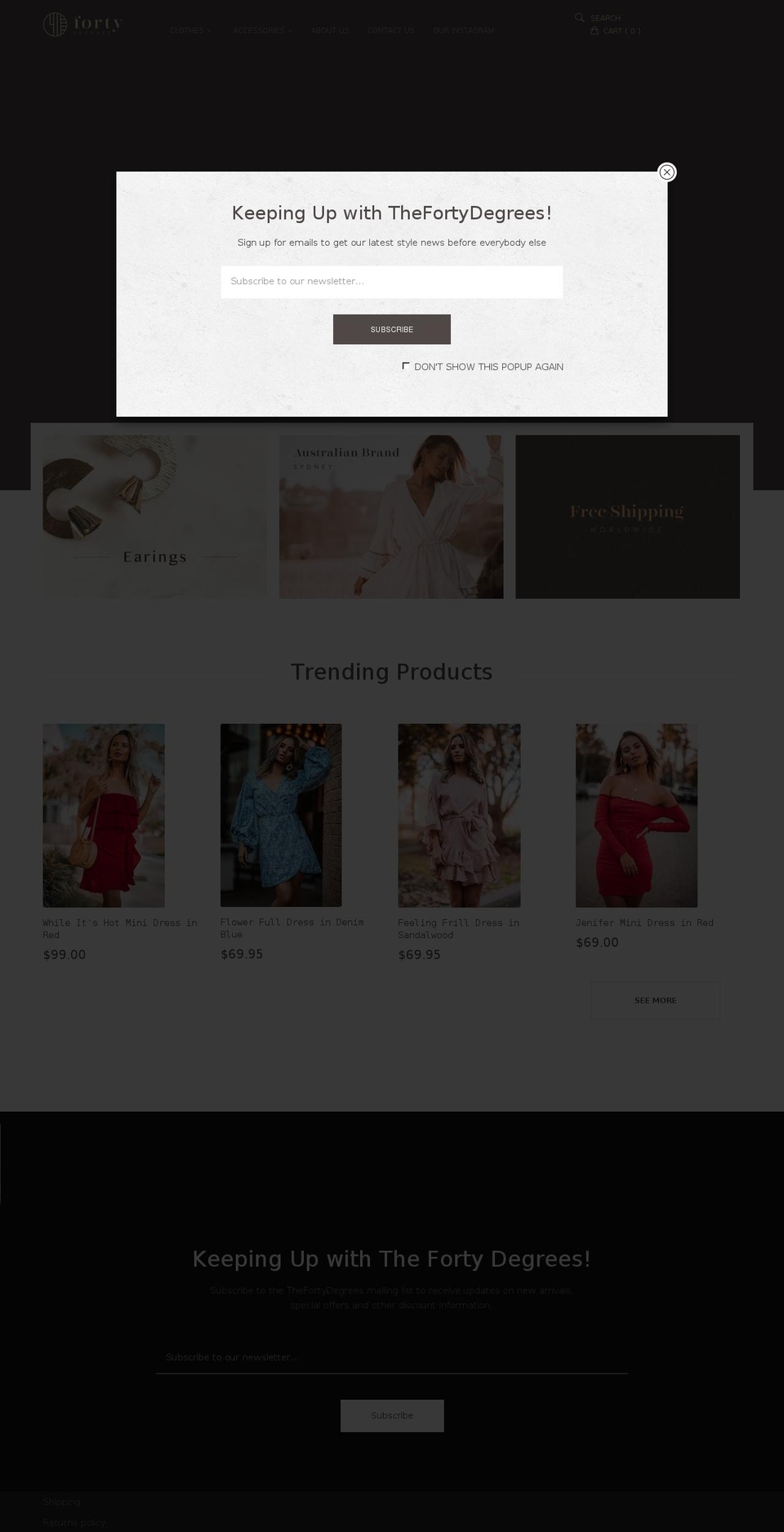 thefortydegrees.com — Shopify storefront screenshot