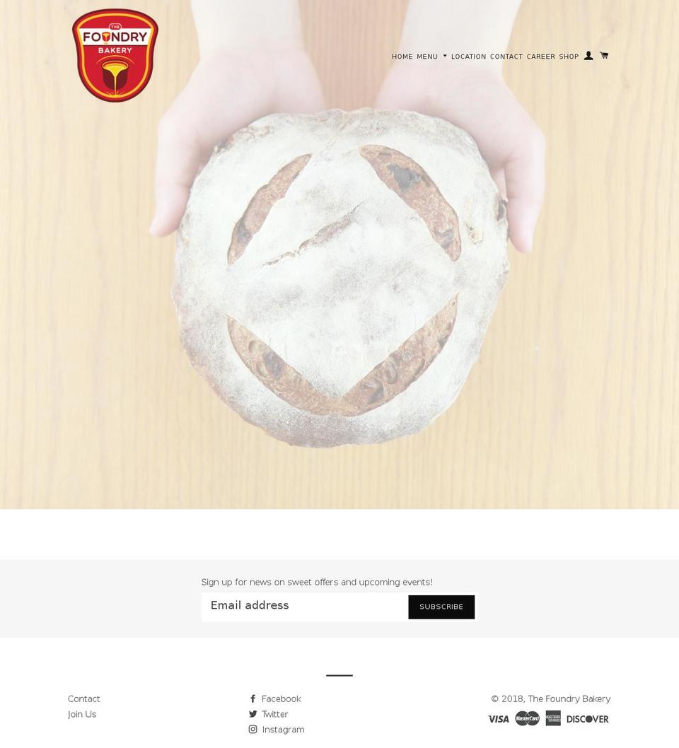 thefoundrybakery.com shopify website screenshot