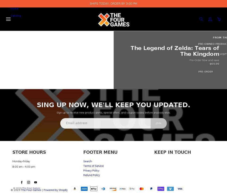 thefourgamesandmore.com shopify website screenshot