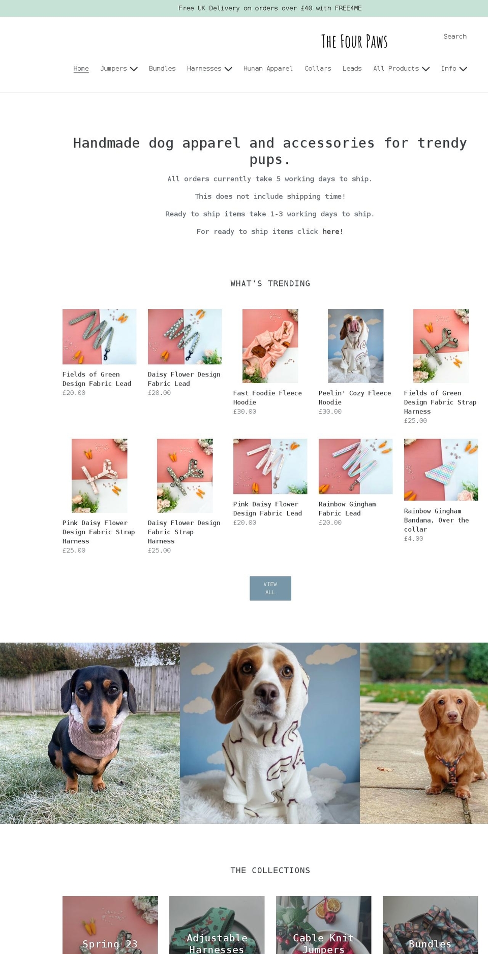 thefourpawscreations.com shopify website screenshot