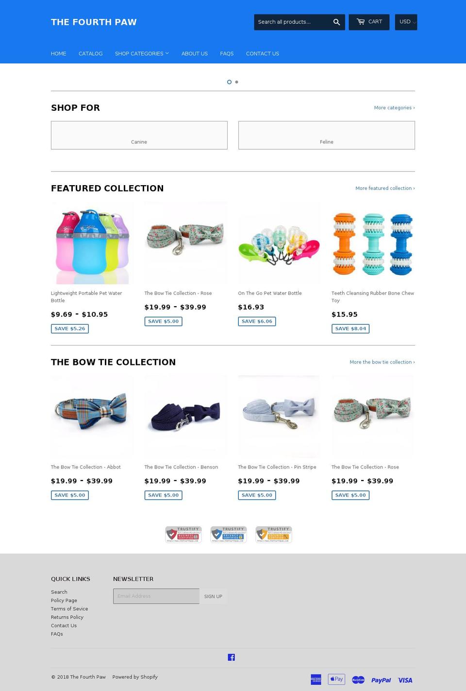 thefourthpaw.com — Shopify storefront screenshot
