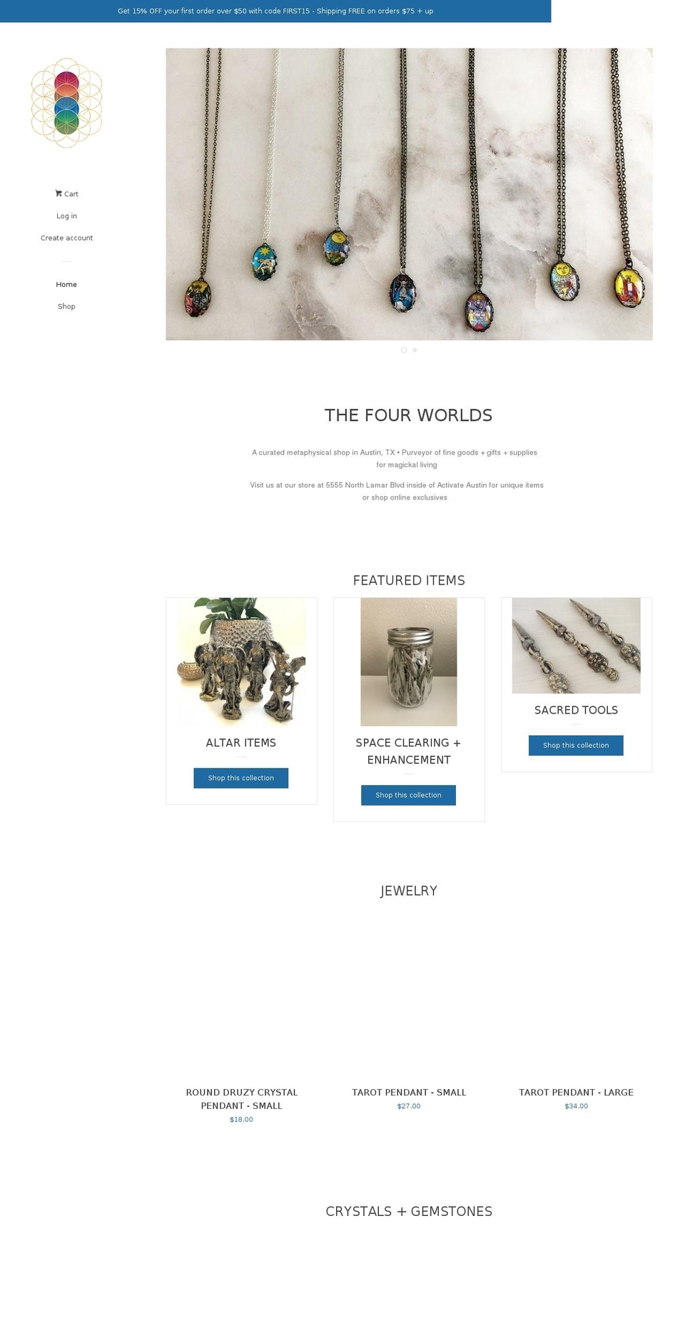 thefourworlds.com — Shopify storefront screenshot