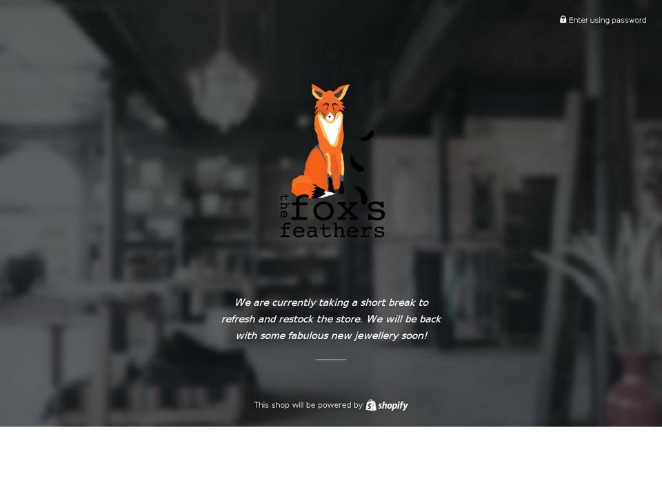 thefoxsfeathers.com — Shopify storefront screenshot