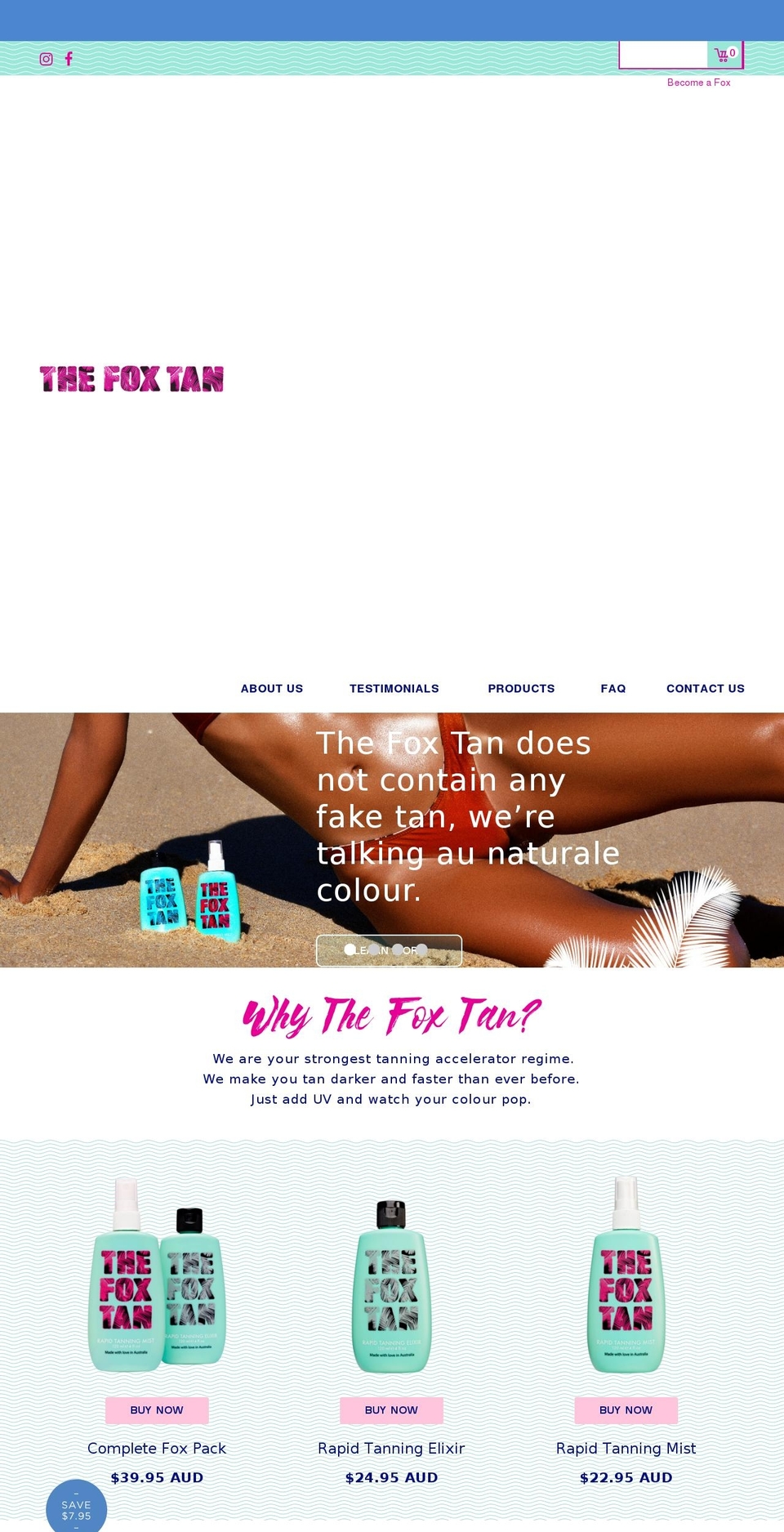 thefoxtan.com shopify website screenshot