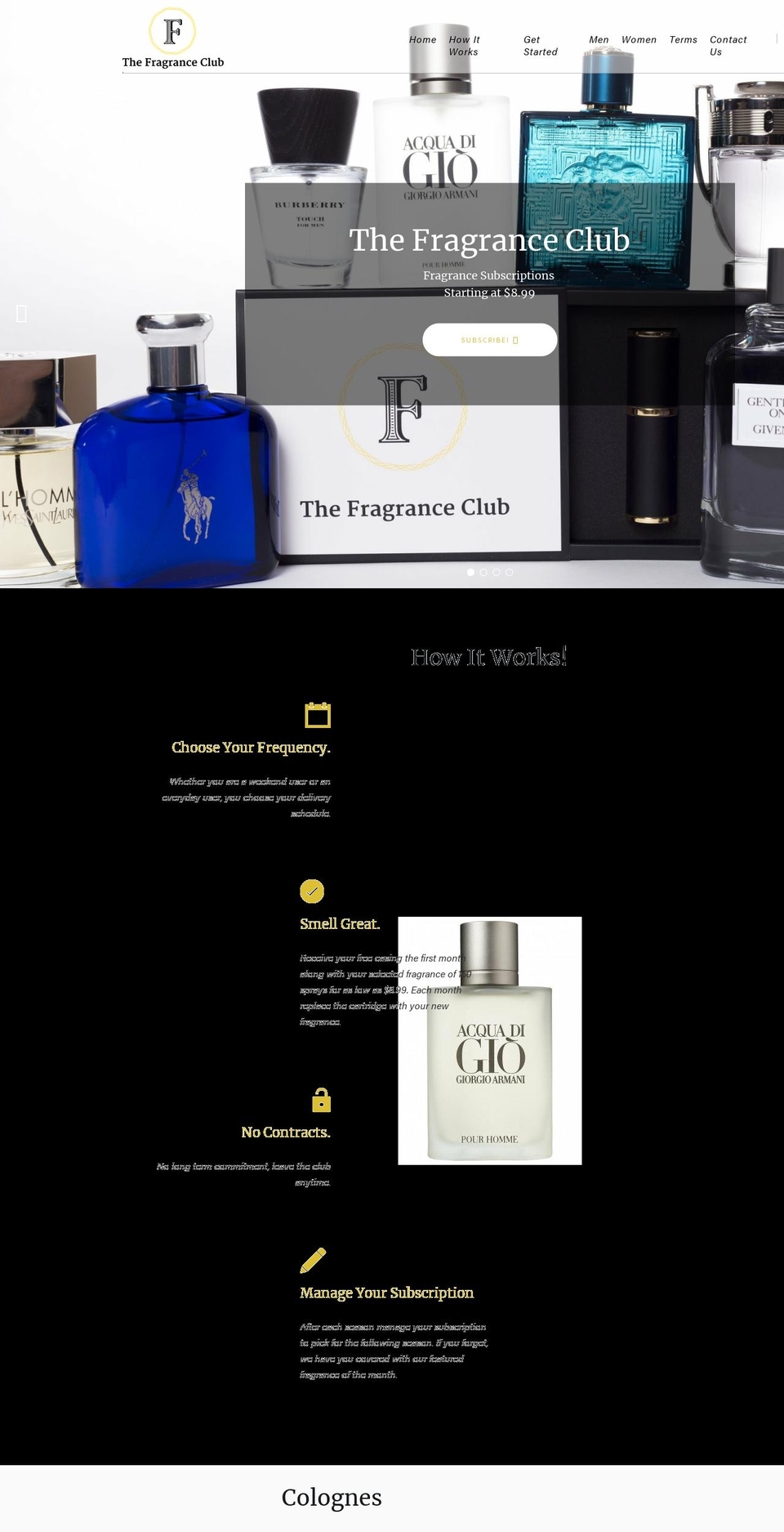 thefragrance.club shopify website screenshot