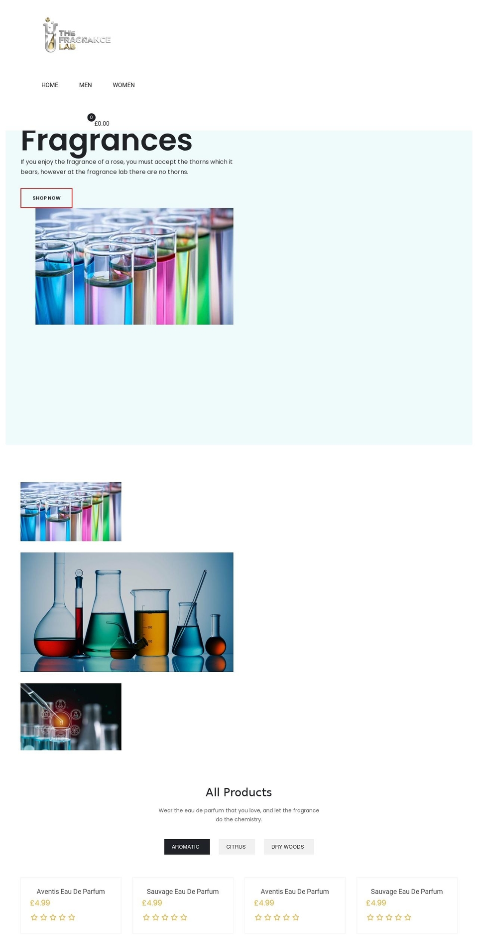 thefragrancelab.com shopify website screenshot