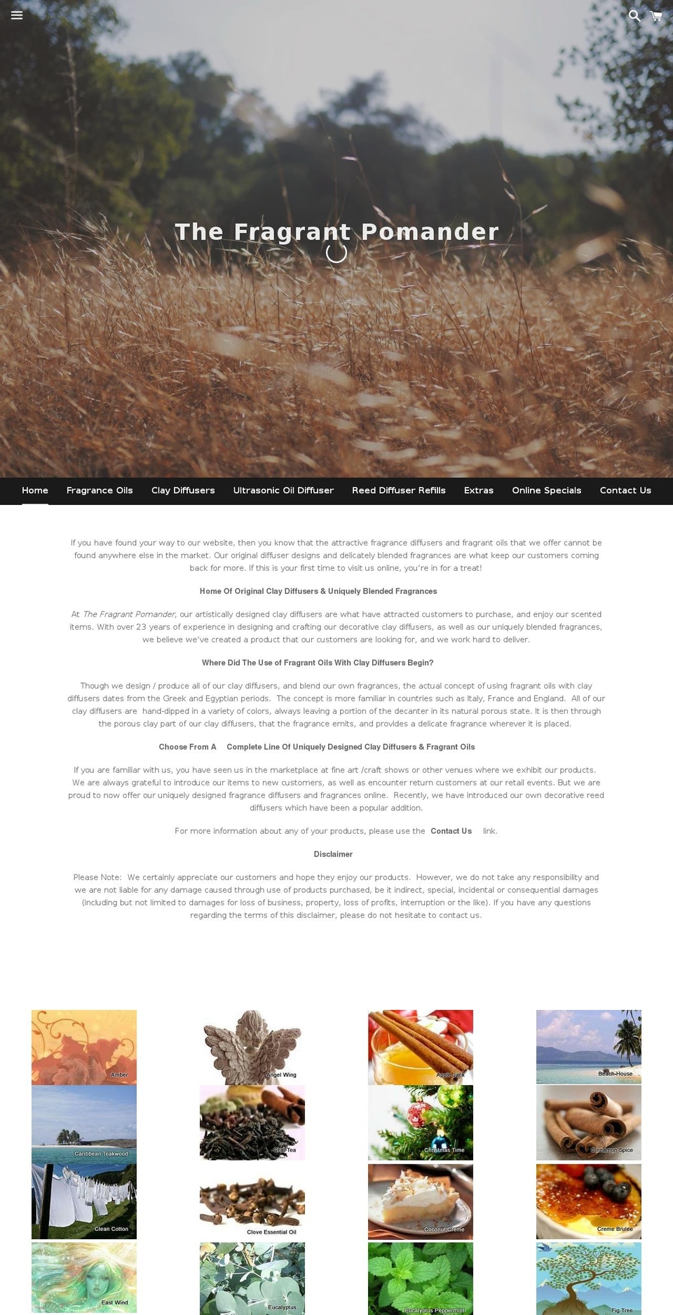 thefragrantpomander.com shopify website screenshot