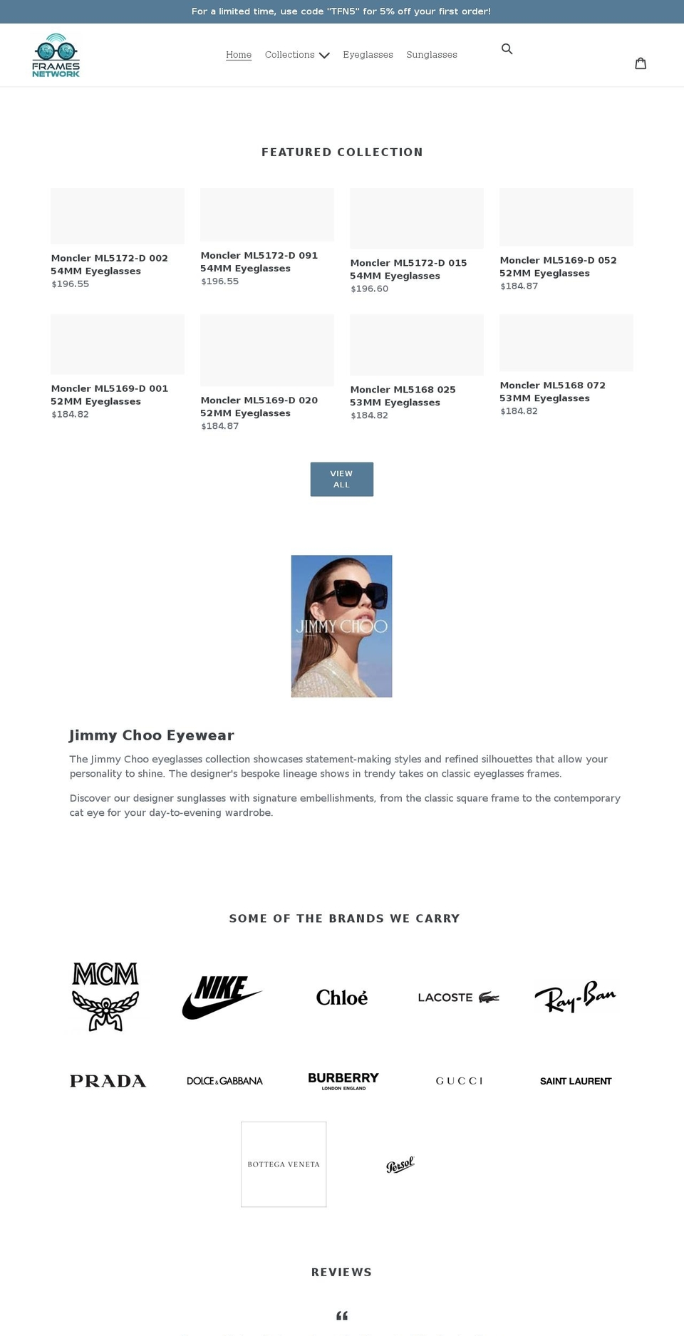 theframesnetwork.com shopify website screenshot