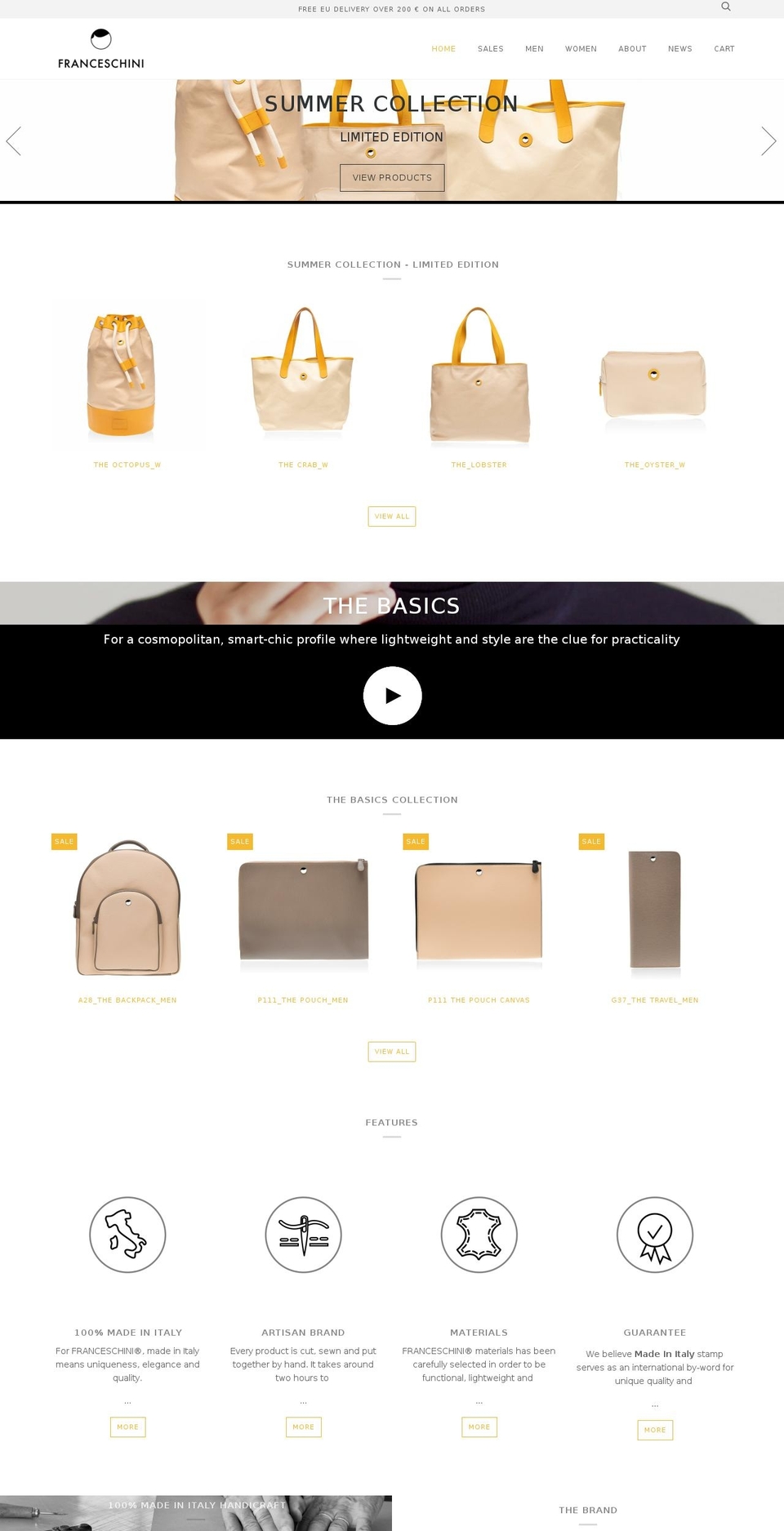 thefranceschini.com shopify website screenshot