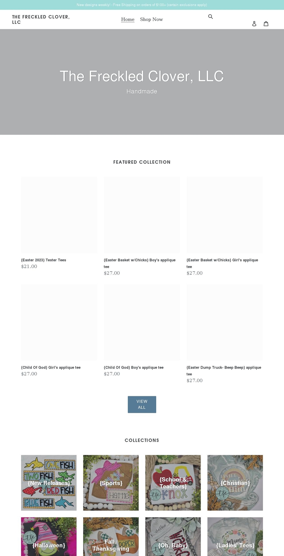 thefreckledclover.com shopify website screenshot