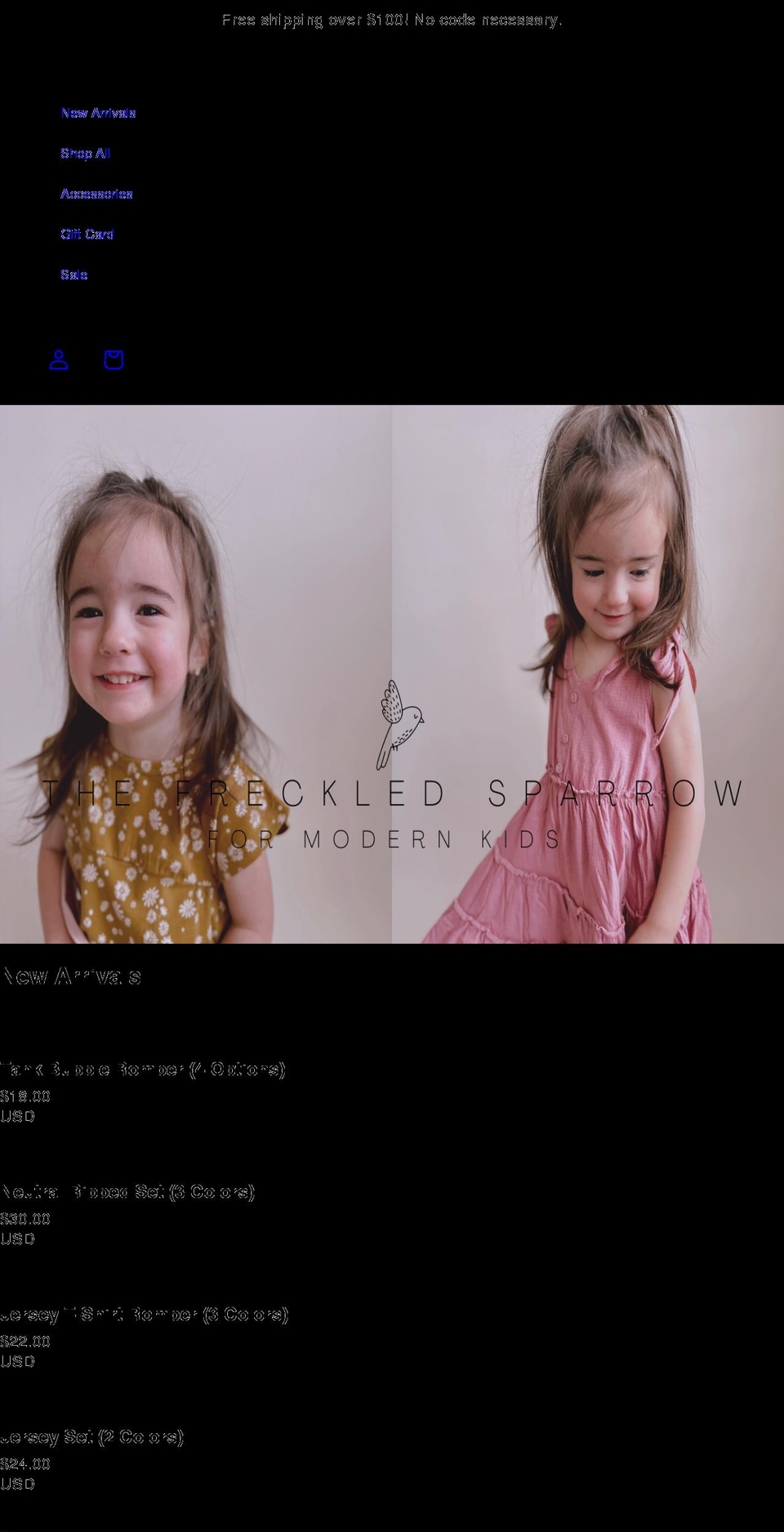 thefreckledsparrow.com shopify website screenshot