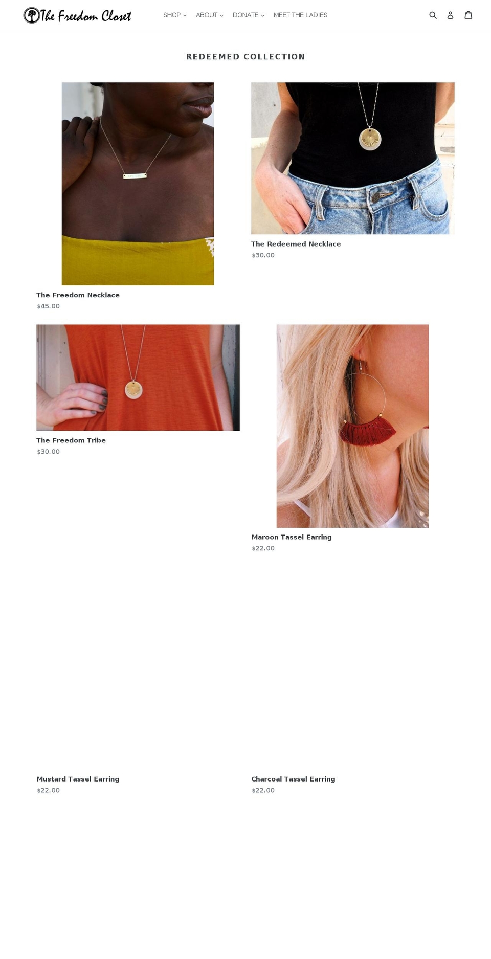 thefreedomcloset.net shopify website screenshot