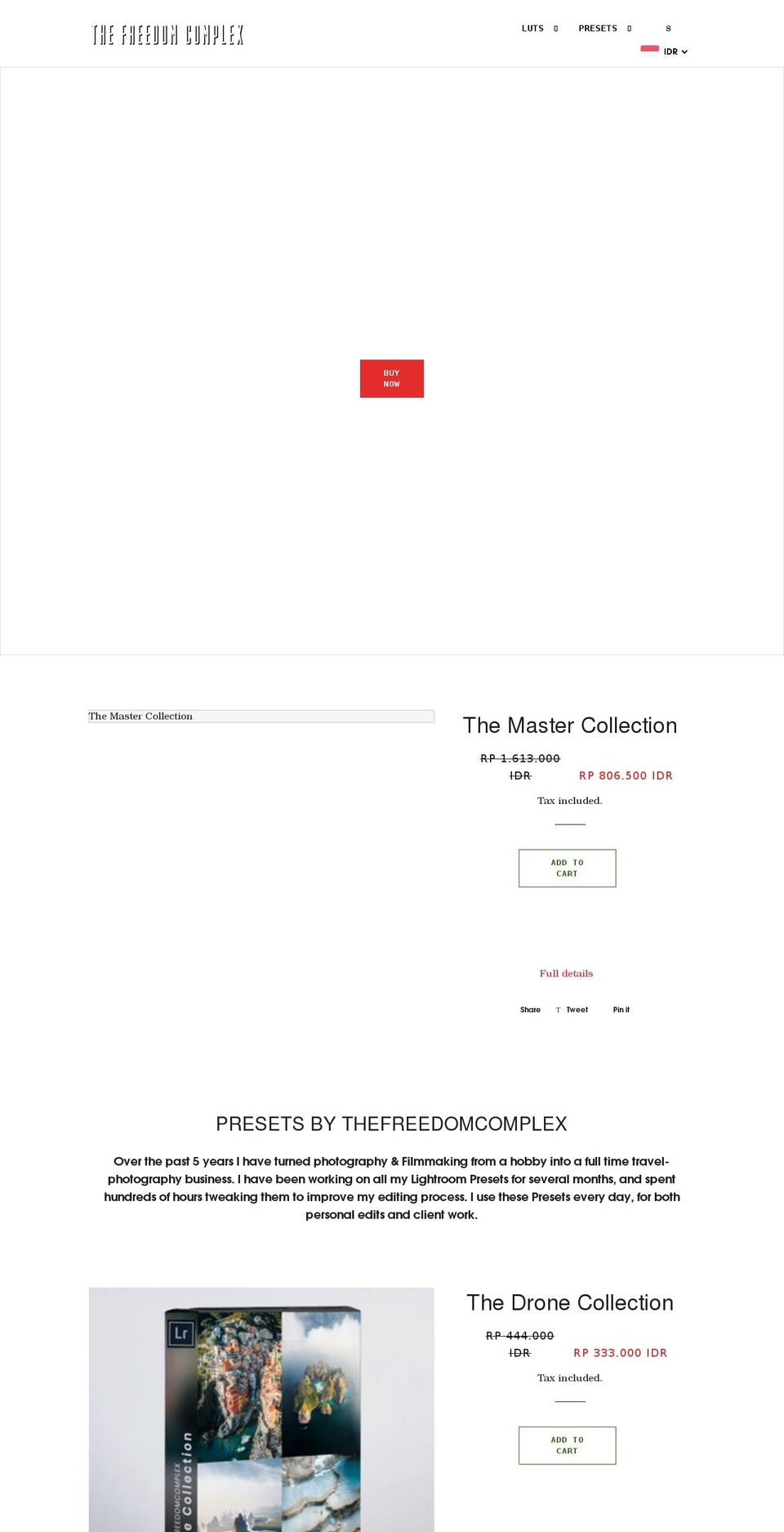 thefreedomcomplex.com shopify website screenshot