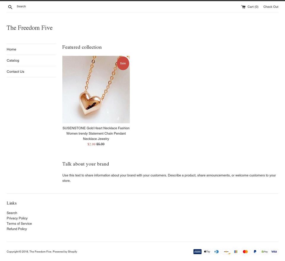 thefreedomfive.com — Shopify storefront screenshot