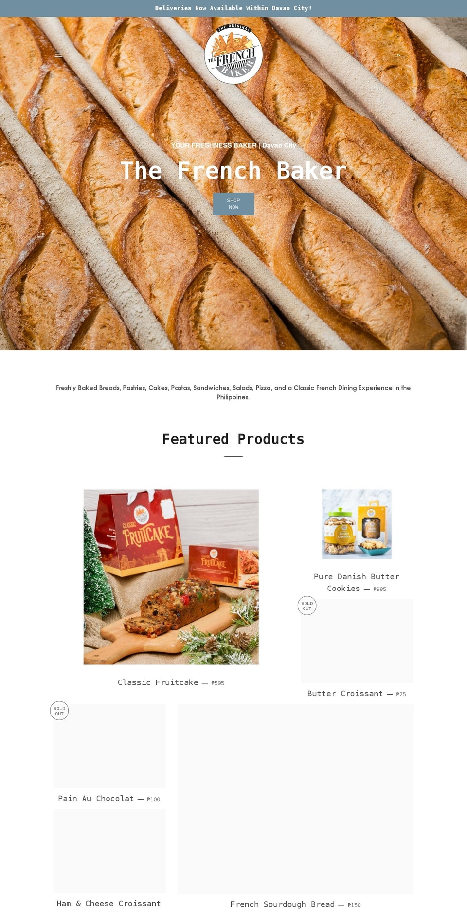 thefrenchbakeronlinedavao.com shopify website screenshot