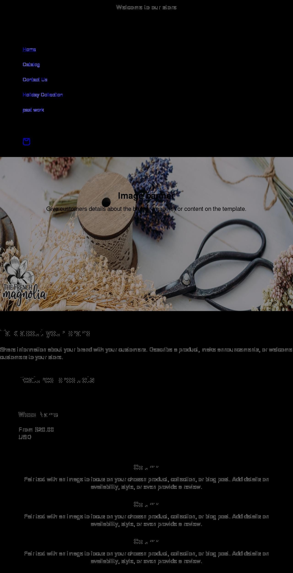 thefrenchmagnolia.net shopify website screenshot