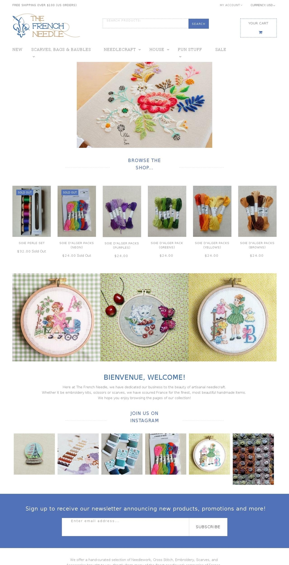 thefrenchneedle.com shopify website screenshot