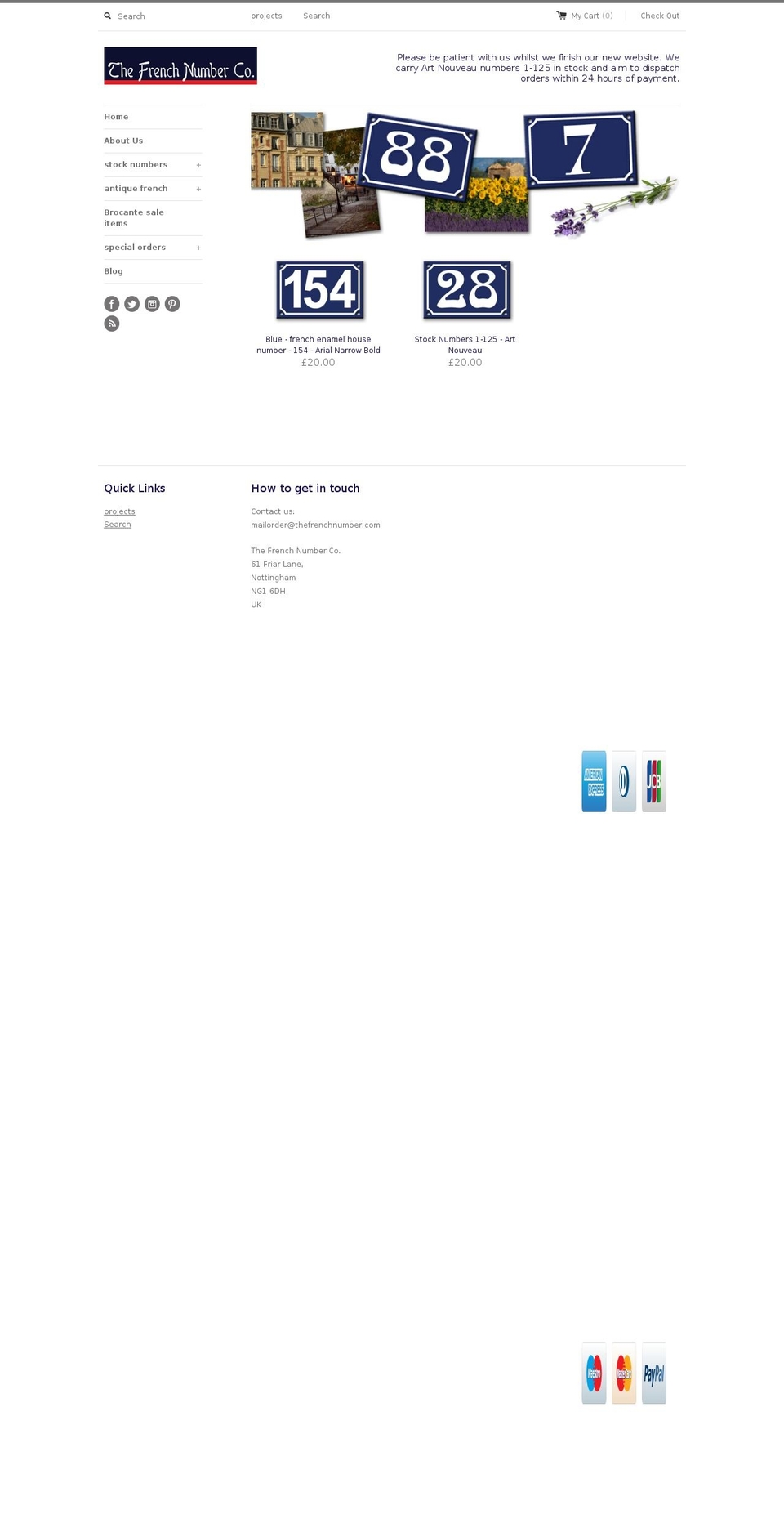 thefrenchnumber.com shopify website screenshot