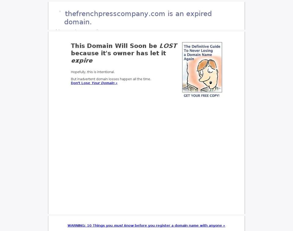 thefrenchpresscompany.com — Shopify storefront screenshot