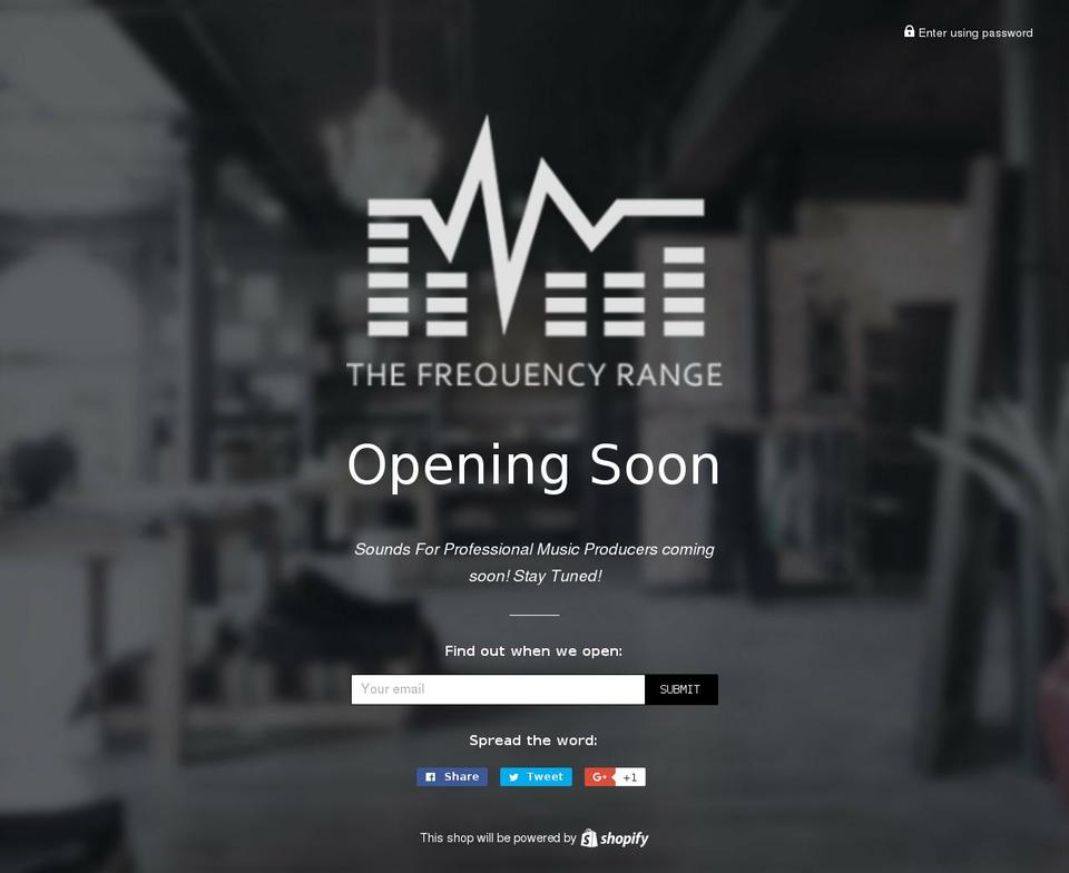 thefrequencyrange.com shopify website screenshot