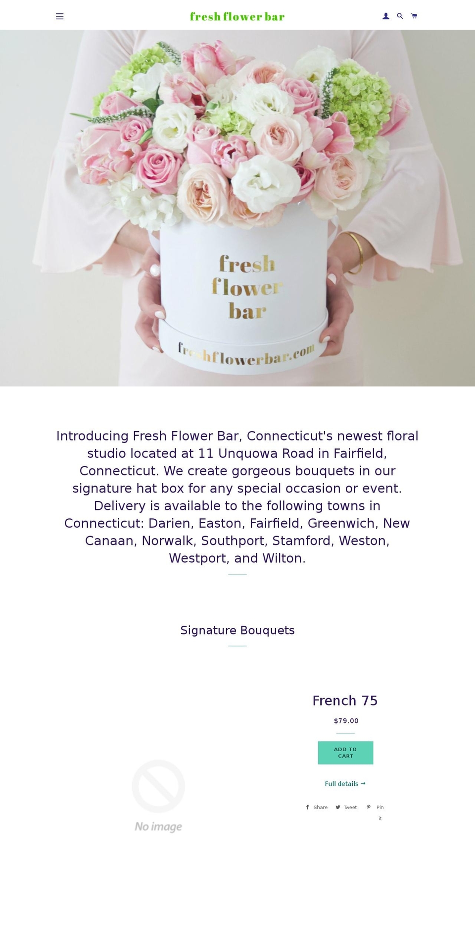 thefreshflowerbar.com shopify website screenshot