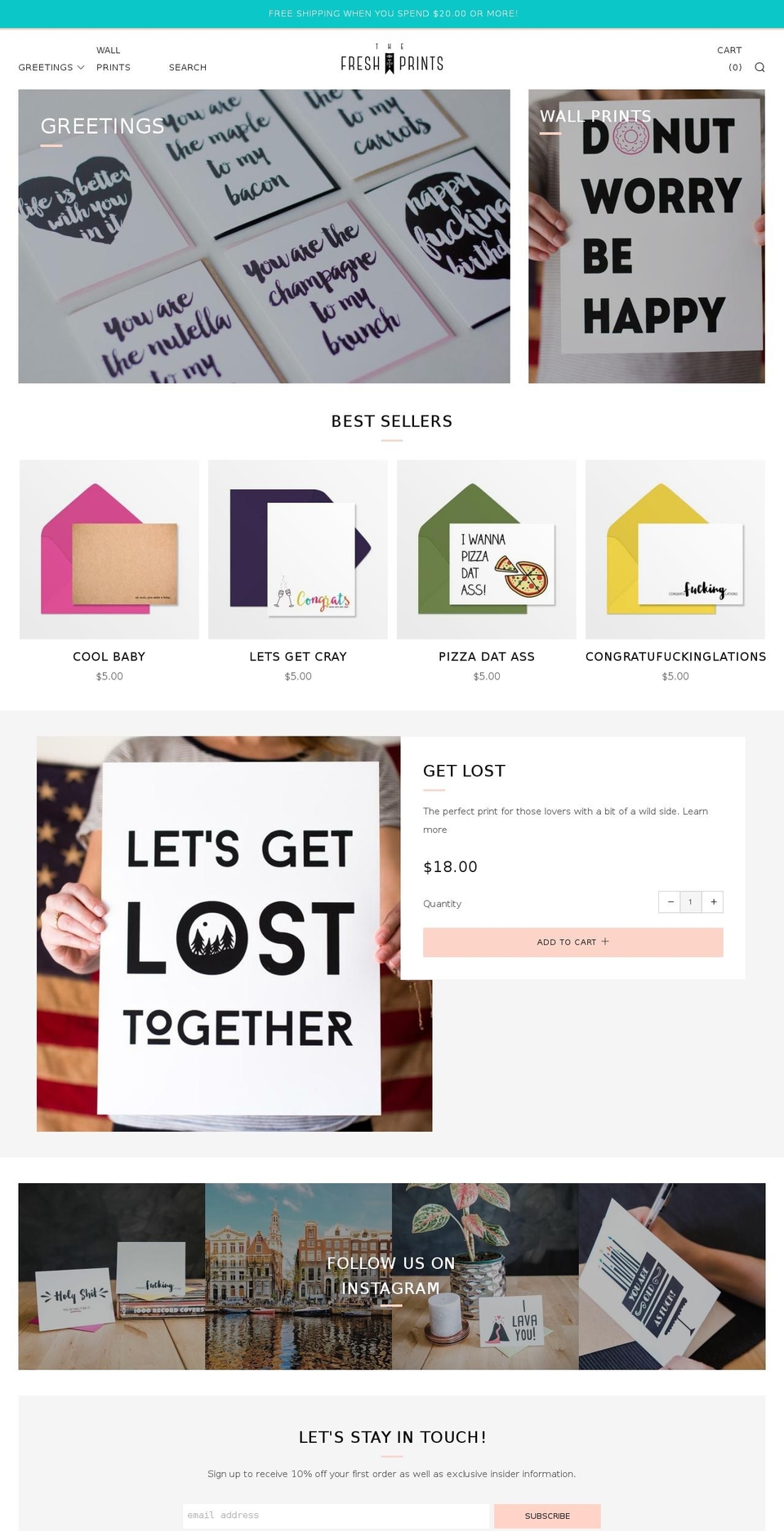 thefreshprintsshop.com shopify website screenshot