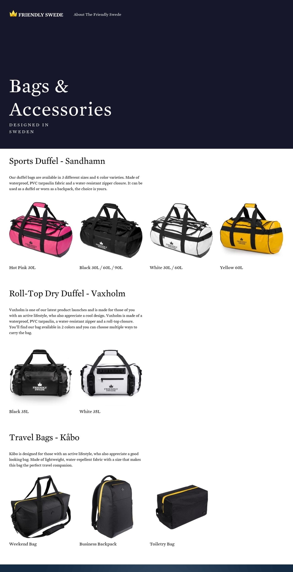 thefriendlyswede.com shopify website screenshot