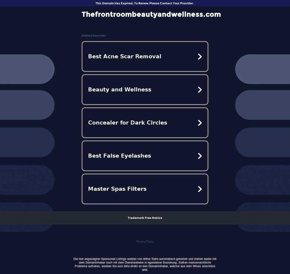 thefrontroombeautyandwellness.com — Shopify storefront screenshot