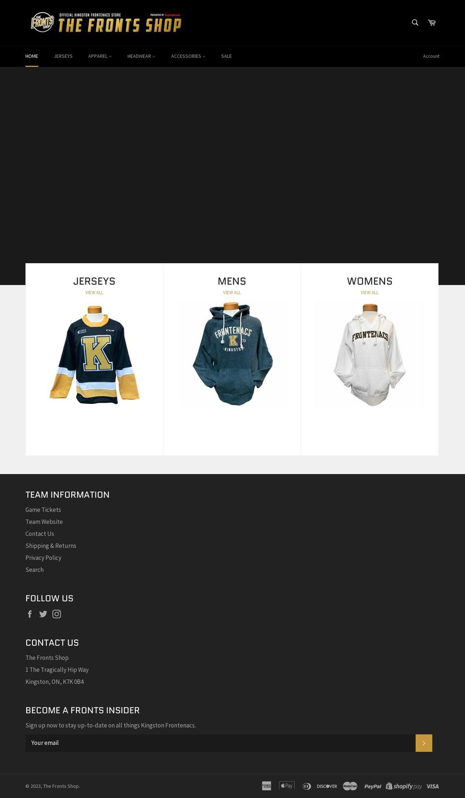 thefrontsshop.com — Shopify storefront screenshot