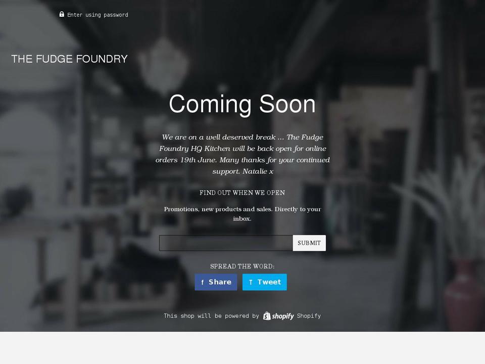 thefudgefoundry.co.uk shopify website screenshot