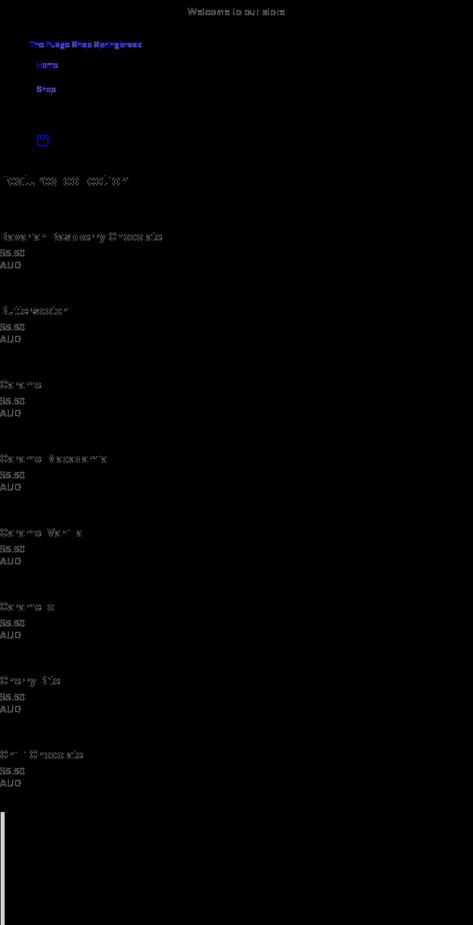 thefudgeshop.com.au shopify website screenshot