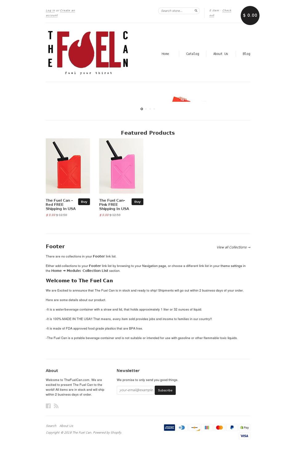 thefuelcan.com shopify website screenshot